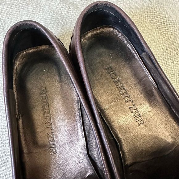 ROBERT ZUR Womens Driving Loafers Moccasins in Espresso Leather - Picture 9 of 12